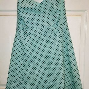 Teal/Brown Polka Dot Halter Dress Size 2X